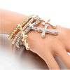 Multilayer Cross Charm Bracelet